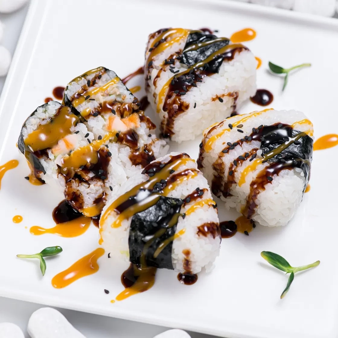 Onigiri with shrimp and avocado
