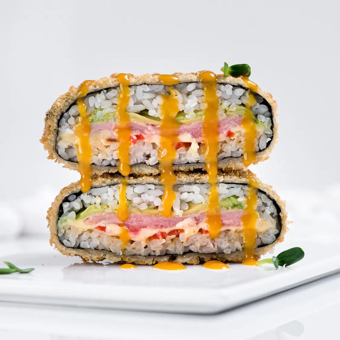 Sushi burger with tuna