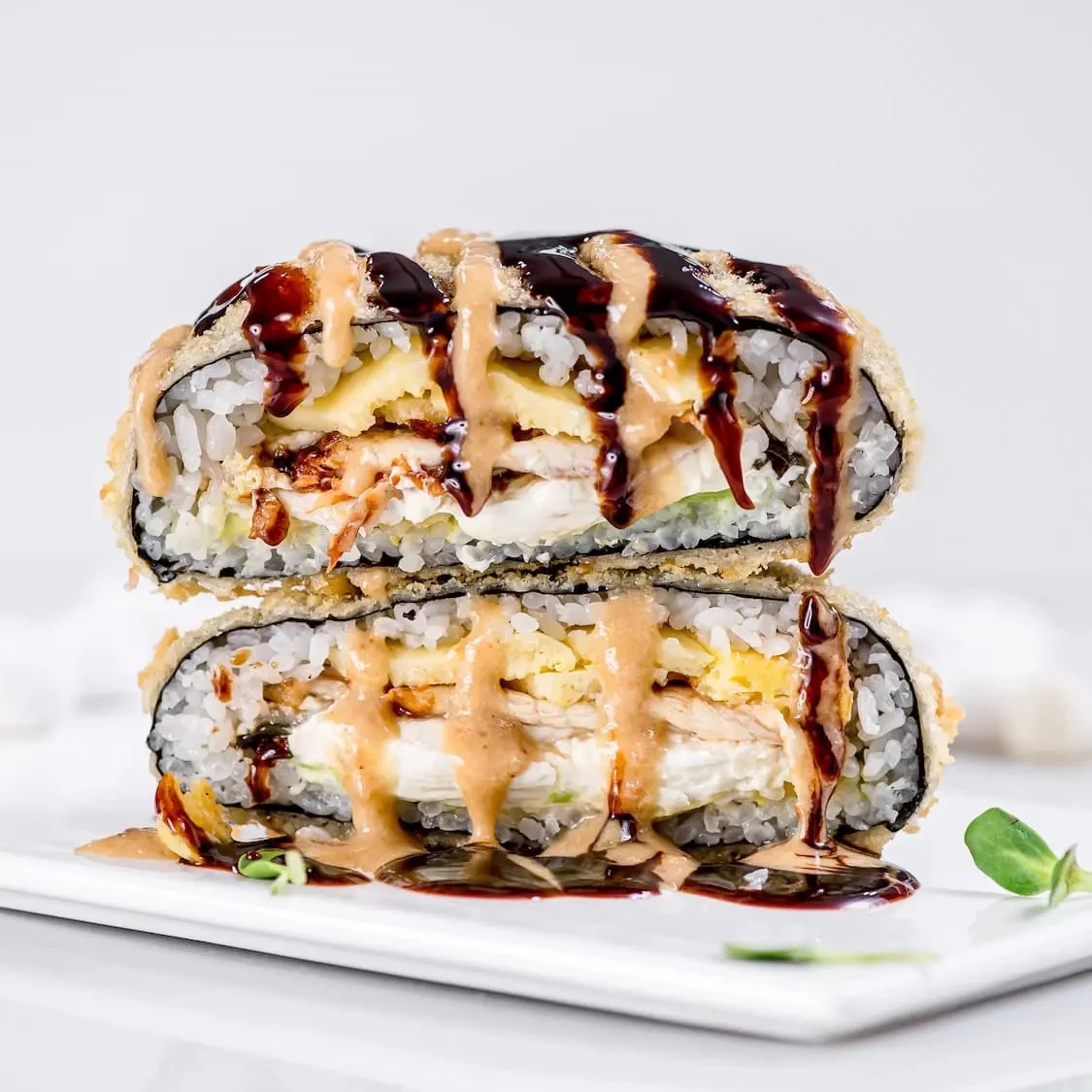 Sushi burger with eel