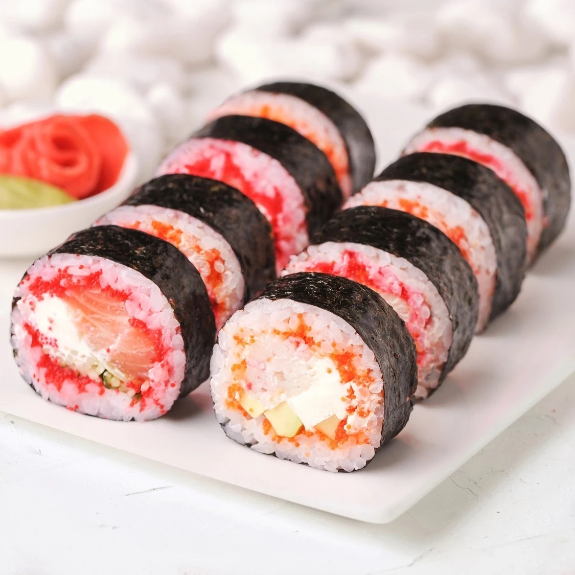 Tanosimi with slightly salted salmon