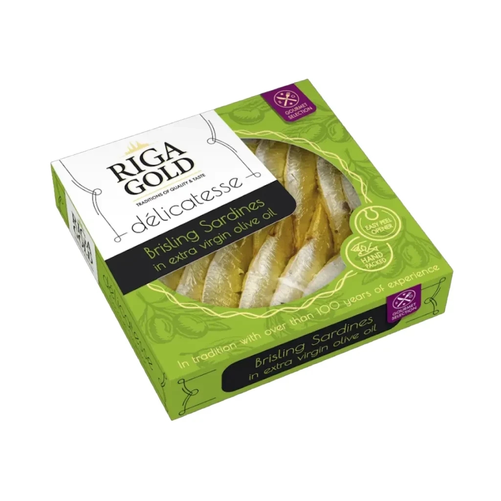 RIGA GOLD BRISLING SARDINES IN OLIVE OIL 120GM